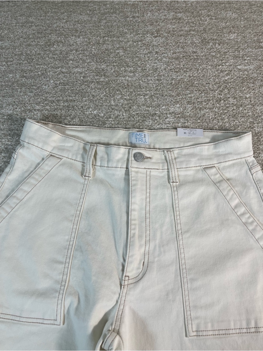 Women’s Time and Tru High Rise Relaxed Utility Trouser Ivory Size 12. NWT. #0351 - Picture 9 of 9